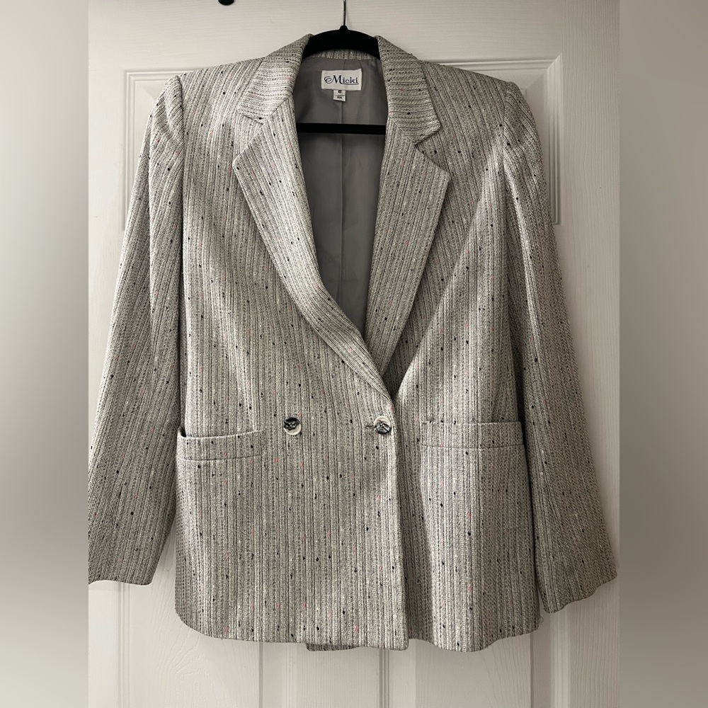 Vintage Light Gray Speckled Blazer